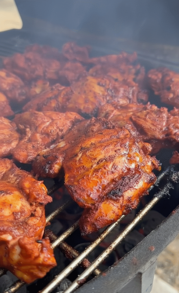 Pollo Asado Chicken Asado on a grill