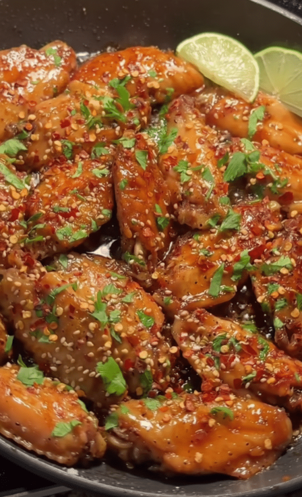 Sticky chicken wings complete